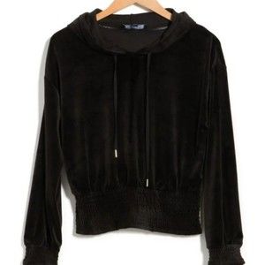 Velour Smocked Sweatshirt LAUNDRY BY SHELLI SEGAL NWTS